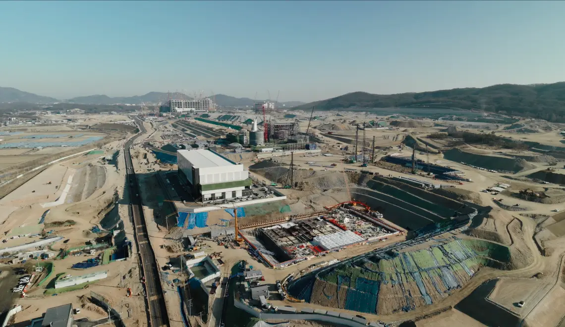 SK ecoplant 현장의 DJI Dock 3 기반 건설 모니터링 이미지